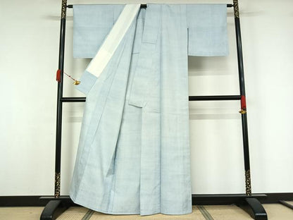平和屋着物▽結城紬　単衣　霞文　正絹　逸品　AABK7309jh