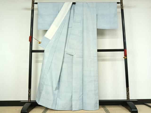 平和屋着物▽結城紬　単衣　霞文　正絹　逸品　AABK7309jh