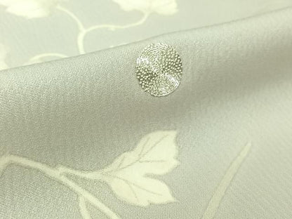 平和屋着物▽訪問着　単衣　駒刺繍　流水唐草文　銀彩　正絹　逸品　AABK7316jh