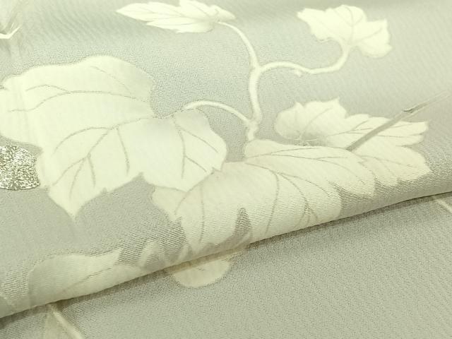 平和屋着物▽訪問着　単衣　駒刺繍　流水唐草文　銀彩　正絹　逸品　AABK7316jh