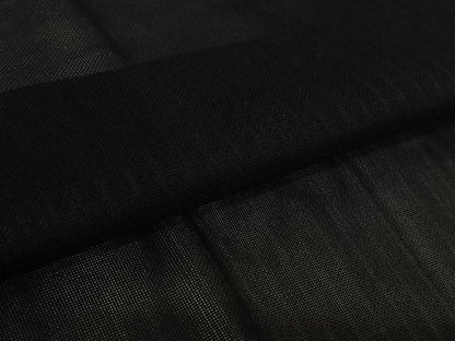 平和屋着物▽道行コート　スリーシーズン　春夏秋　塵除け　縞　黒地　ロング丈　正絹　逸品　AABK7319jh