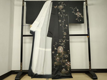 平和屋着物●尾方華舟　訪問着　更紗花丸文　正絹　逸品　AABK7321ck