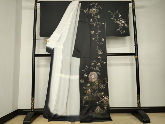 平和屋着物●尾方華舟　訪問着　更紗花丸文　正絹　逸品　AABK7321ck