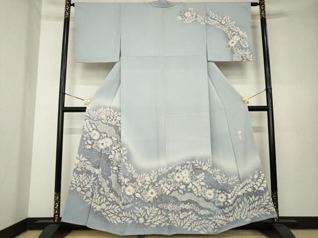 平和屋着物●越後十日町の一流染匠　桐屋・翠山工房　訪問着　辻が花　舞花文　暈し染め　正絹　逸品　AABK7322ck