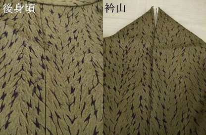 平和屋着物●上質な小紋　杢目絞り　正絹　逸品　AABK7323ck