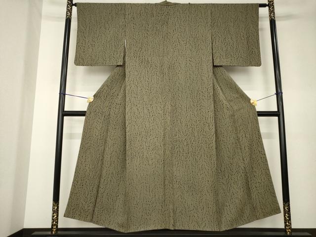 平和屋着物●上質な小紋　杢目絞り　正絹　逸品　AABK7323ck