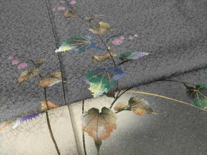 平和屋着物●和紙染染色作家・植村彩弘　訪問着　草花文　暈し染め　やまと誂製　正絹　逸品　AABK7325ck