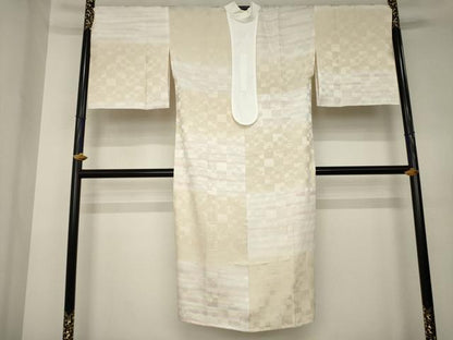 平和屋着物●長襦袢　無双仕立て　横段文　暈し染め　京都きもの友禅扱い　正絹　逸品　AABK7327ck