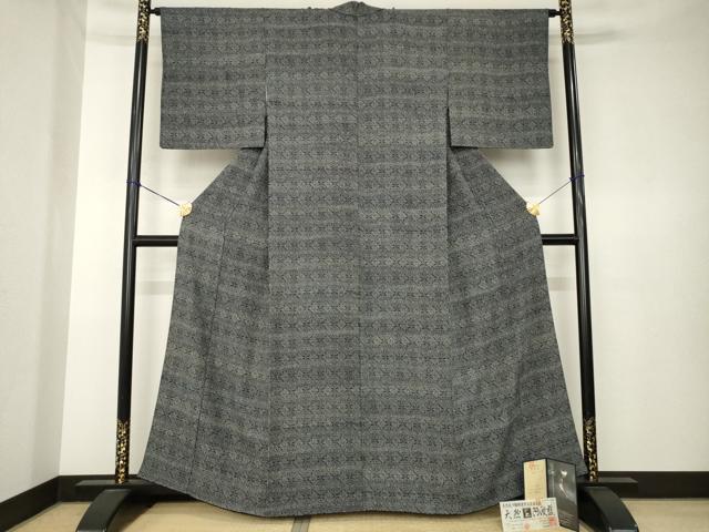 平和屋着物●藍造り国選定無形文化財　藍師・佐藤昭人　小紋　飾花文　認定書・証紙付き　正絹　逸品　AABK7328ck