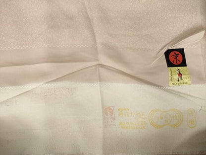 平和屋着物●訪問着　京友禅　駒刺繍　松皮菱花文　金彩　丹後ちりめん　反端付き　正絹　逸品　未使用　AABK7330ck