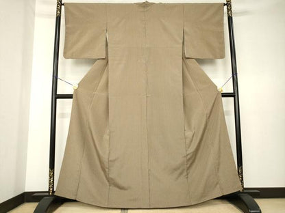 平和屋着物●お召　縞　伊勢丹扱い　正絹　逸品　AABK7338ck