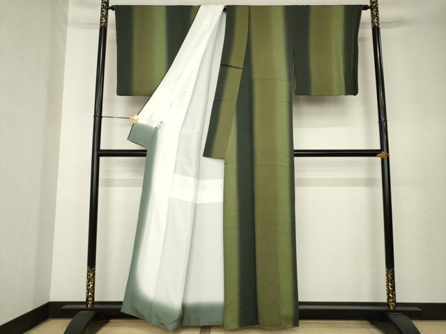 平和屋着物●上質な小紋　間道　暈し染め　正絹　逸品　AABK7341ck