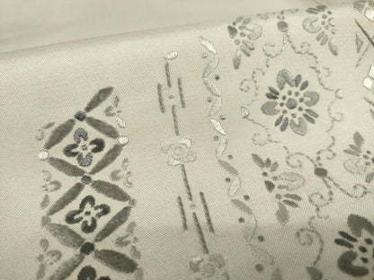 平和屋着物●本場縞大島紬　訪問着　総刺繍　飾花文　正絹　逸品　AABK7346ck