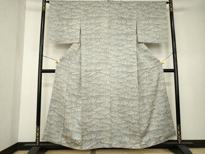 平和屋着物●上質な小紋　草花文　正絹　逸品　AABK7353ck