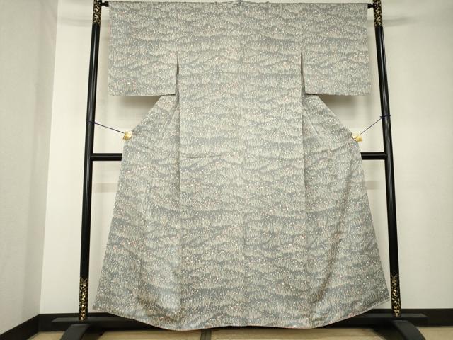 平和屋着物●上質な小紋　草花文　正絹　逸品　AABK7353ck