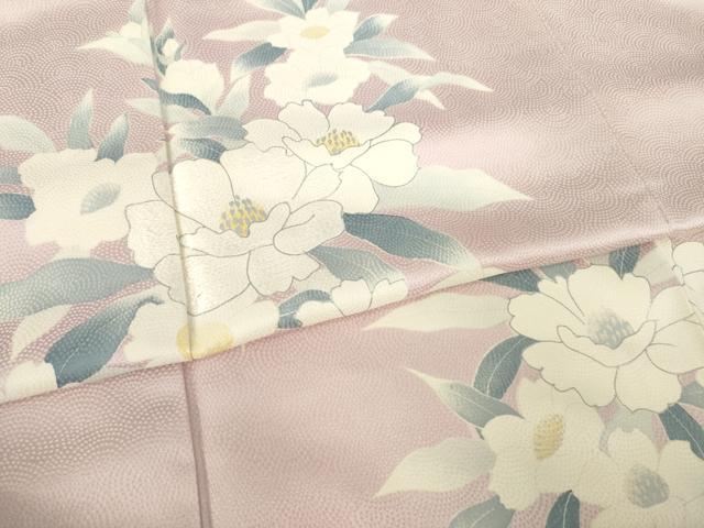 平和屋着物●訪問着　刺繍　草花文　銀彩　正絹　逸品　AABK7354ck