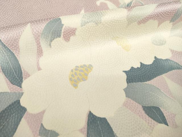 平和屋着物●訪問着　刺繍　草花文　銀彩　正絹　逸品　AABK7354ck