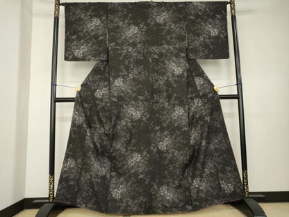 平和屋着物●本場大島紬　9マルキ　総絣　草花文　正絹　逸品　未使用　AABK7356ck