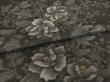 平和屋着物●本場大島紬　9マルキ　総絣　草花文　正絹　逸品　未使用　AABK7356ck