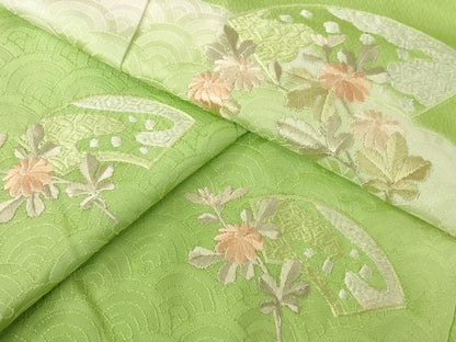 平和屋着物●色留訪問着　刺繍　地紙花文　暈し染め　正絹　逸品　未使用　AABK7359ck