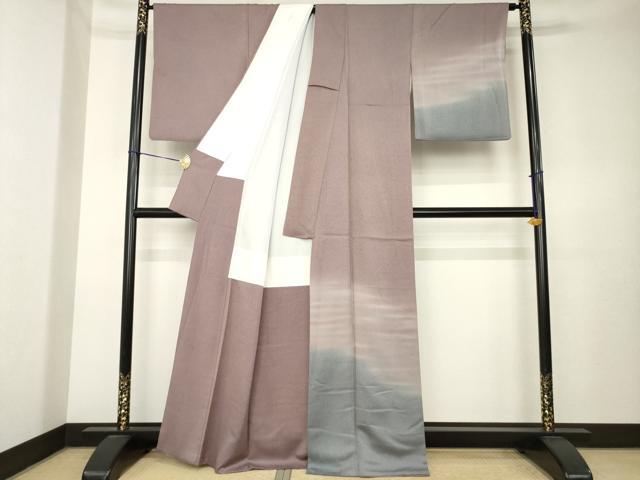 平和屋着物●江戸小紋　訪問着　霞文　鮫小紋柄　暈し染め　正絹　逸品　AABK7360ck