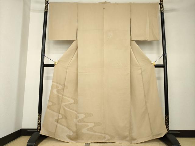 平和屋着物●江戸小紋　色留袖　流水文　極小鮫小紋柄　金彩　正絹　逸品　AABK7361ck