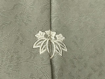 平和屋着物●お召　花唐草地紋　生壁色　正絹　逸品　未使用　AABK7364ck