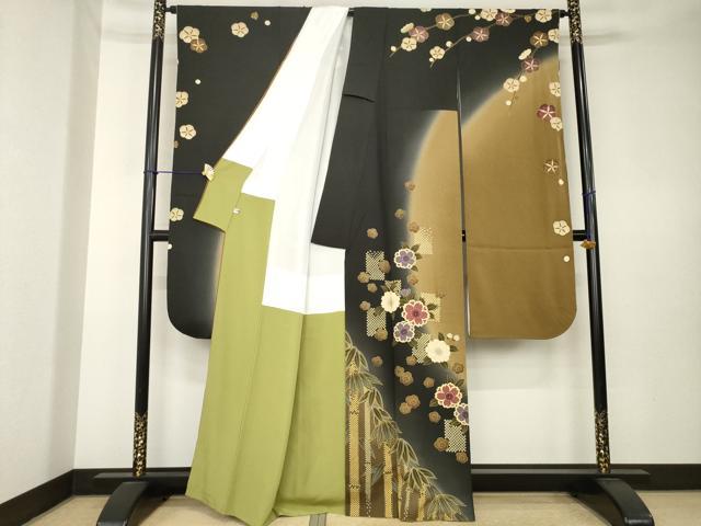 平和屋着物●豪華振袖　舞花　笹　暈し染め　金彩　正絹　逸品　AABK7372ck