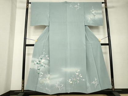 平和屋着物●訪問着　友禅　草花文　暈し染め　正絹　逸品　AABK7373ck