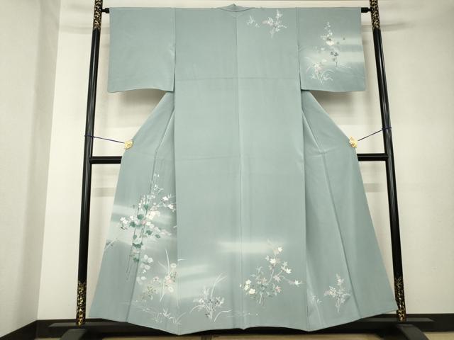 平和屋着物●訪問着　友禅　草花文　暈し染め　正絹　逸品　AABK7373ck