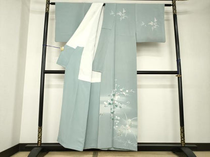 平和屋着物●訪問着　友禅　草花文　暈し染め　正絹　逸品　AABK7373ck