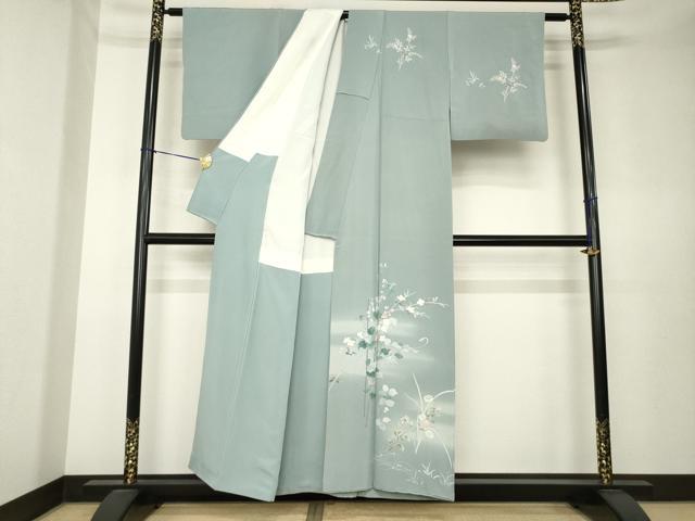 平和屋着物●訪問着　友禅　草花文　暈し染め　正絹　逸品　AABK7373ck