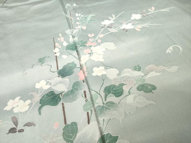 平和屋着物●訪問着　友禅　草花文　暈し染め　正絹　逸品　AABK7373ck
