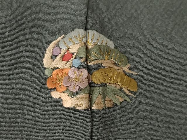 平和屋着物●上質な色無地　黒橡色　正絹　逸品　AABK7376ck