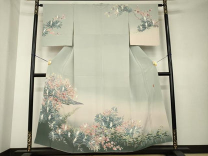 平和屋着物●訪問着　友禅　作家物　天の橋立　暈し染め　正絹　逸品　AABK7377ck