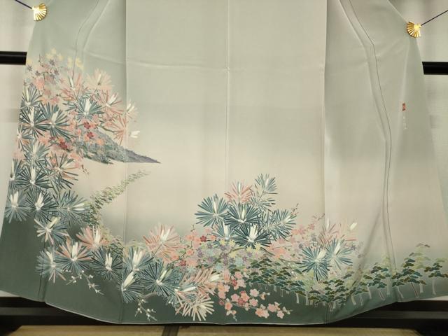 平和屋着物●訪問着　友禅　作家物　天の橋立　暈し染め　正絹　逸品　AABK7377ck