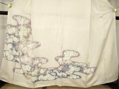 平和屋着物●訪問着　辻が花　流水花文　正絹　逸品　AABK7378ck