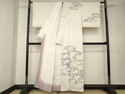 平和屋着物●訪問着　辻が花　流水花文　正絹　逸品　AABK7378ck
