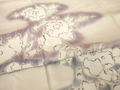 平和屋着物●訪問着　辻が花　流水花文　正絹　逸品　AABK7378ck
