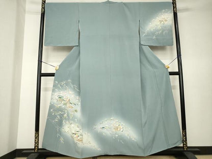 平和屋着物●訪問着　風景花籬文　暈し染め　金糸　正絹　逸品　未使用　AABK7380ck