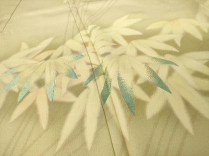 平和屋着物●国際的オートクチュール　デザイナー　君島一郎　KIMIJIMA　訪問着　刺繍　笹　暈し染め　さが美扱い　正絹　逸品　AABK7383ck