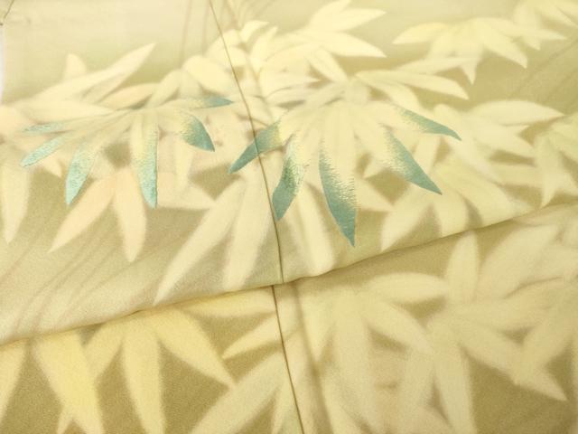 平和屋着物●国際的オートクチュール　デザイナー　君島一郎　KIMIJIMA　訪問着　刺繍　笹　暈し染め　さが美扱い　正絹　逸品　AABK7383ck