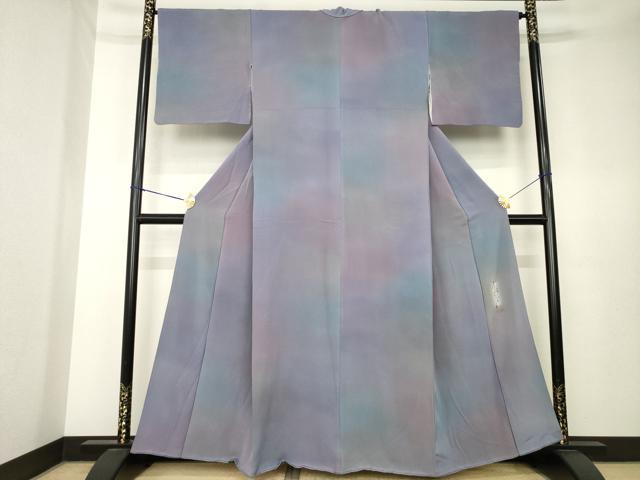 平和屋着物●染色作家　斉藤三才　小紋　霞文　暈し染め　正絹　逸品　AABK7390ck