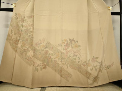 平和屋着物●訪問着　総刺繍　中国三大刺繍　汕頭刺繍　スワトウ刺繍　鳳凰花文　暈し染め　正絹　逸品　AABK7392ck