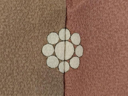平和屋着物●染色作家　斉藤三才　小紋　霞文　暈し染め　正絹　逸品　AABK7404ck