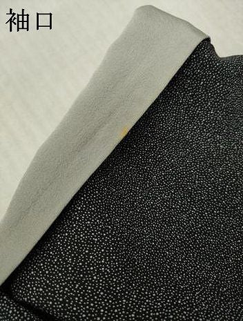 平和屋着物●江戸小紋　大小あられ　黒地　正絹　逸品　AABK7409ck