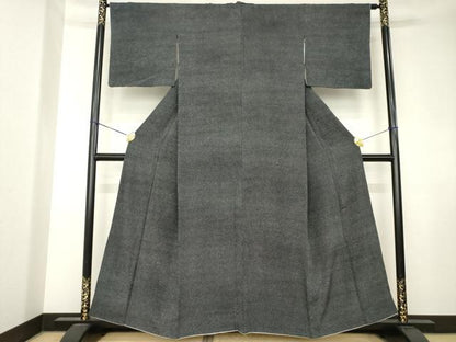 平和屋着物●江戸小紋　大小あられ　黒地　正絹　逸品　AABK7409ck