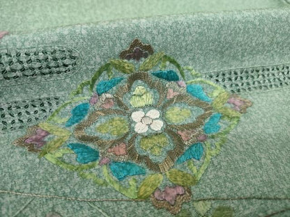 平和屋着物●訪問着　中国三大刺繍　汕頭刺繍　スワトウ刺繍　総刺繍　正倉院花文　正絹　逸品　AABK7411ck