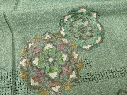 平和屋着物●訪問着　中国三大刺繍　汕頭刺繍　スワトウ刺繍　総刺繍　正倉院花文　正絹　逸品　AABK7411ck