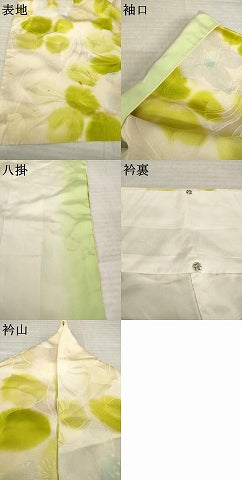平和屋着物●上質な小紋　地紋起こし　草花文　正絹　逸品　AABK7412ck